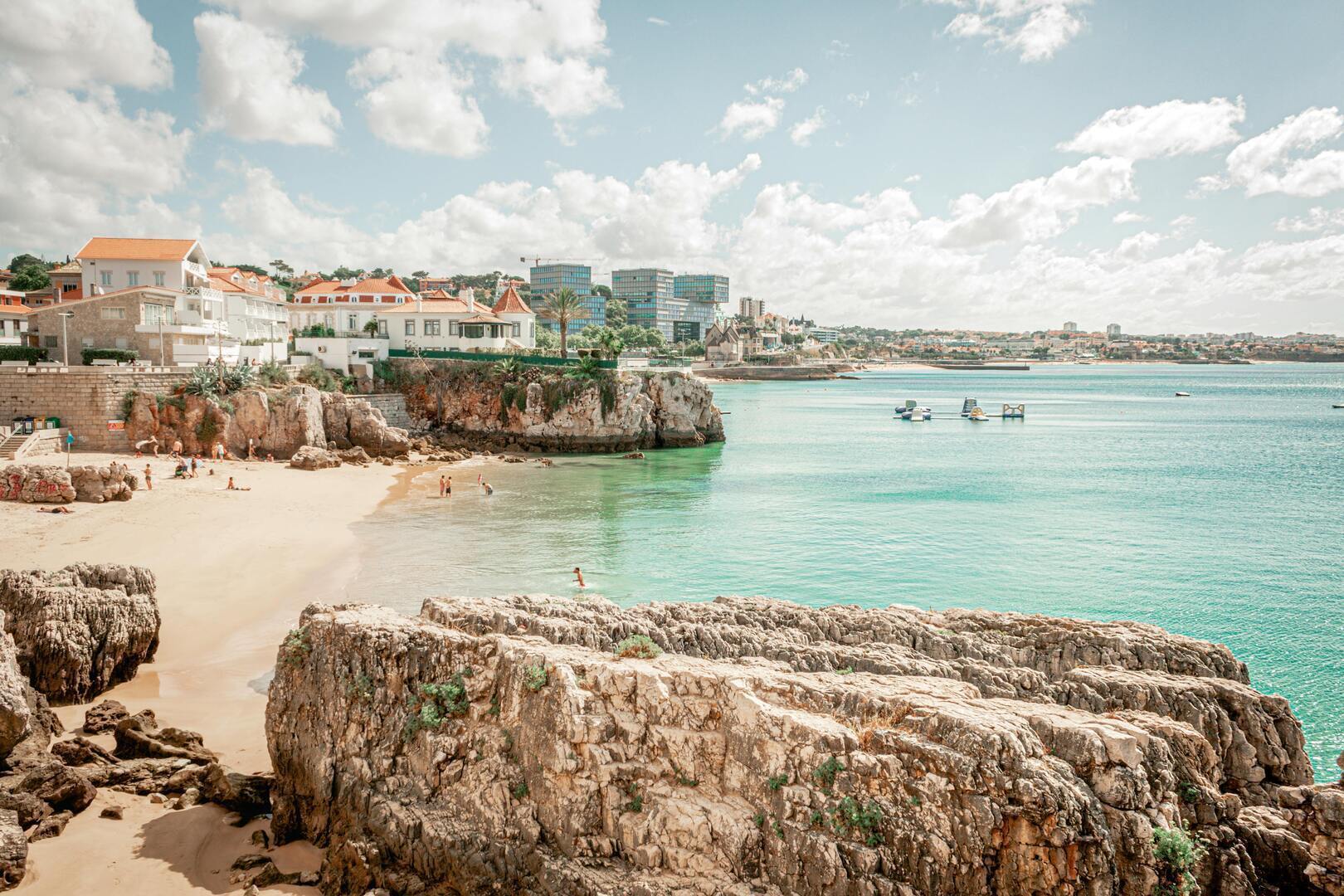 Cascais coastline with golden cliffs overlooking the Atlantic