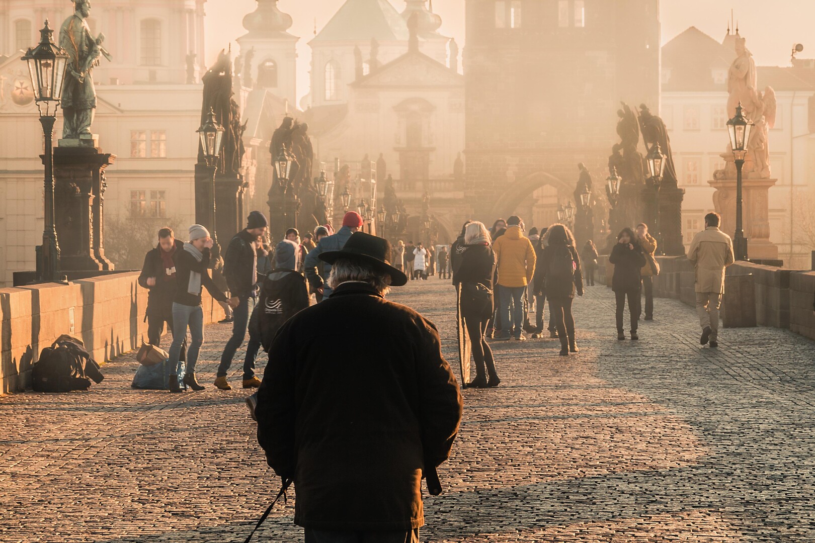 Soft spring sunrise over Charles Bridge