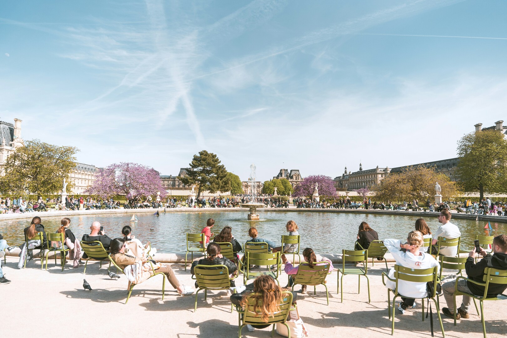 Spring morning over Paris rooftops near Easter weekend