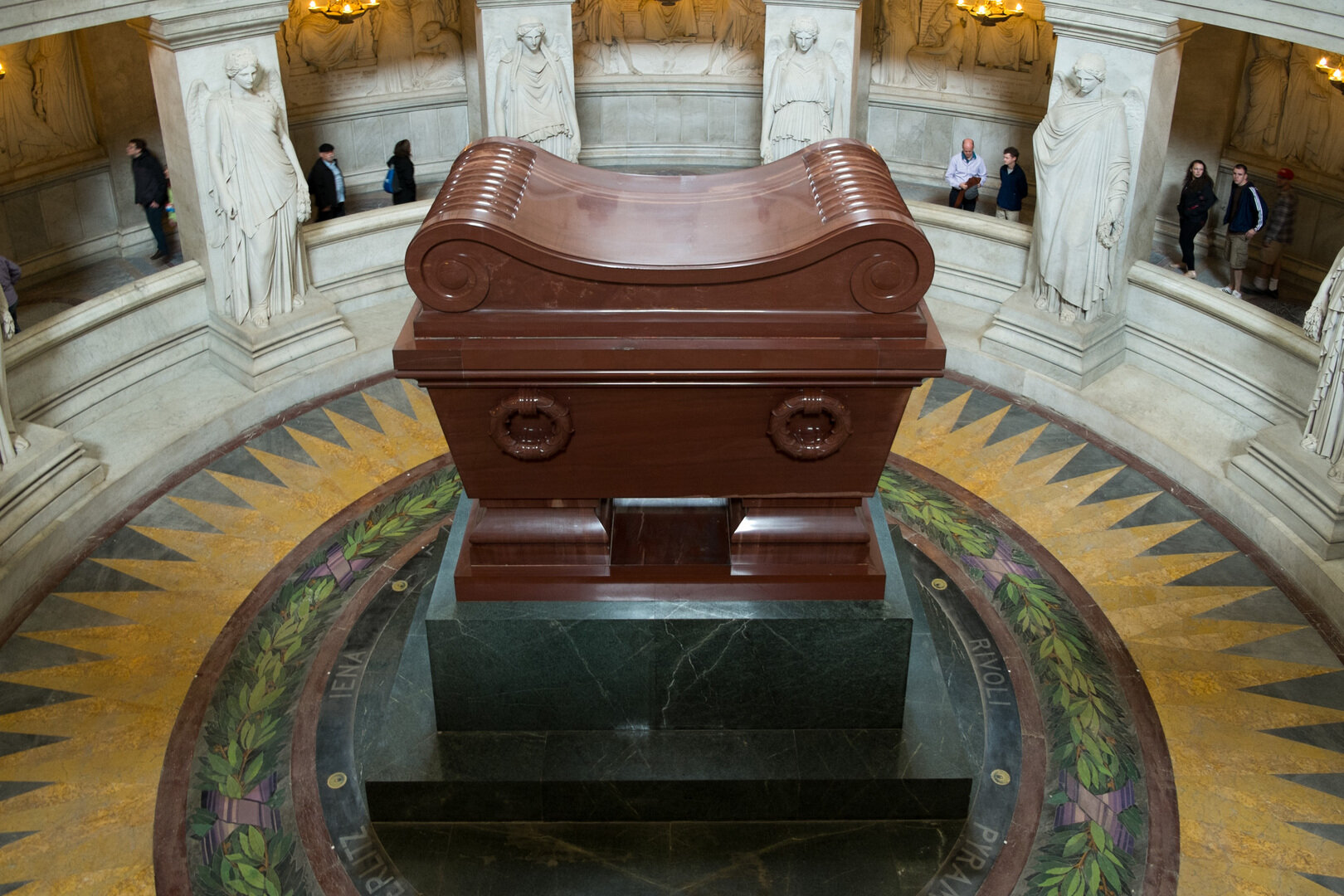 Inside the tomb monument: interior view of Napoleon's crypt at Les Invalides