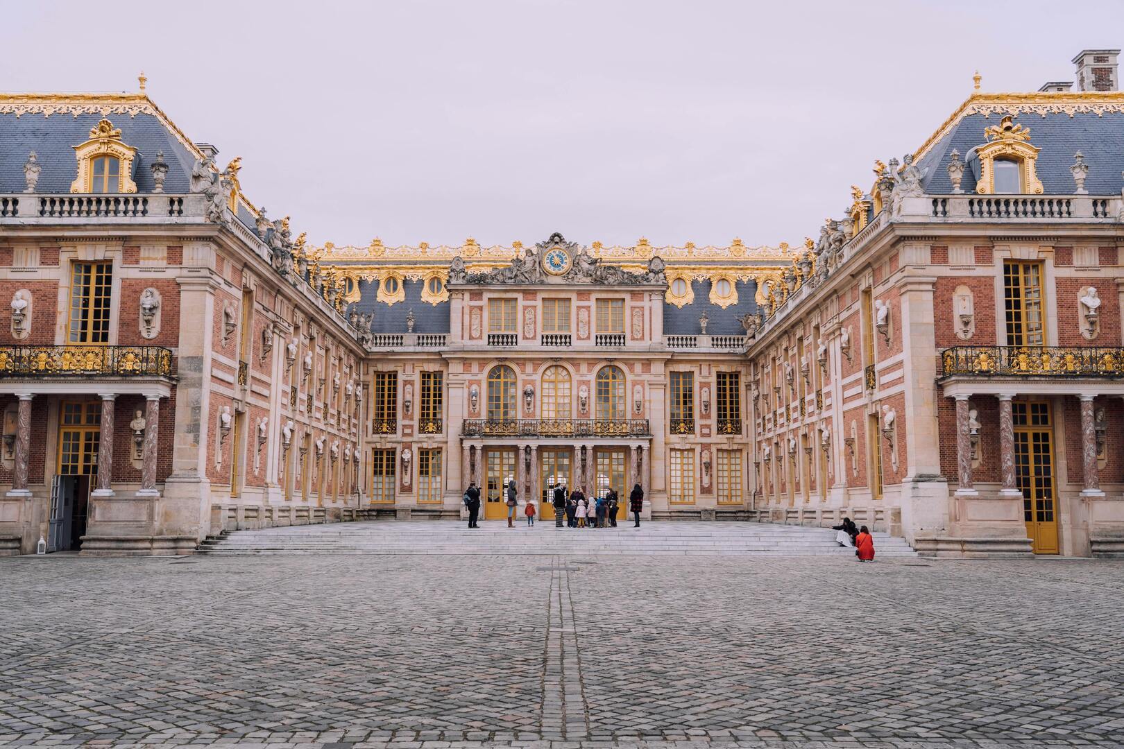 The Palace of Versailles with its magnificent facade
