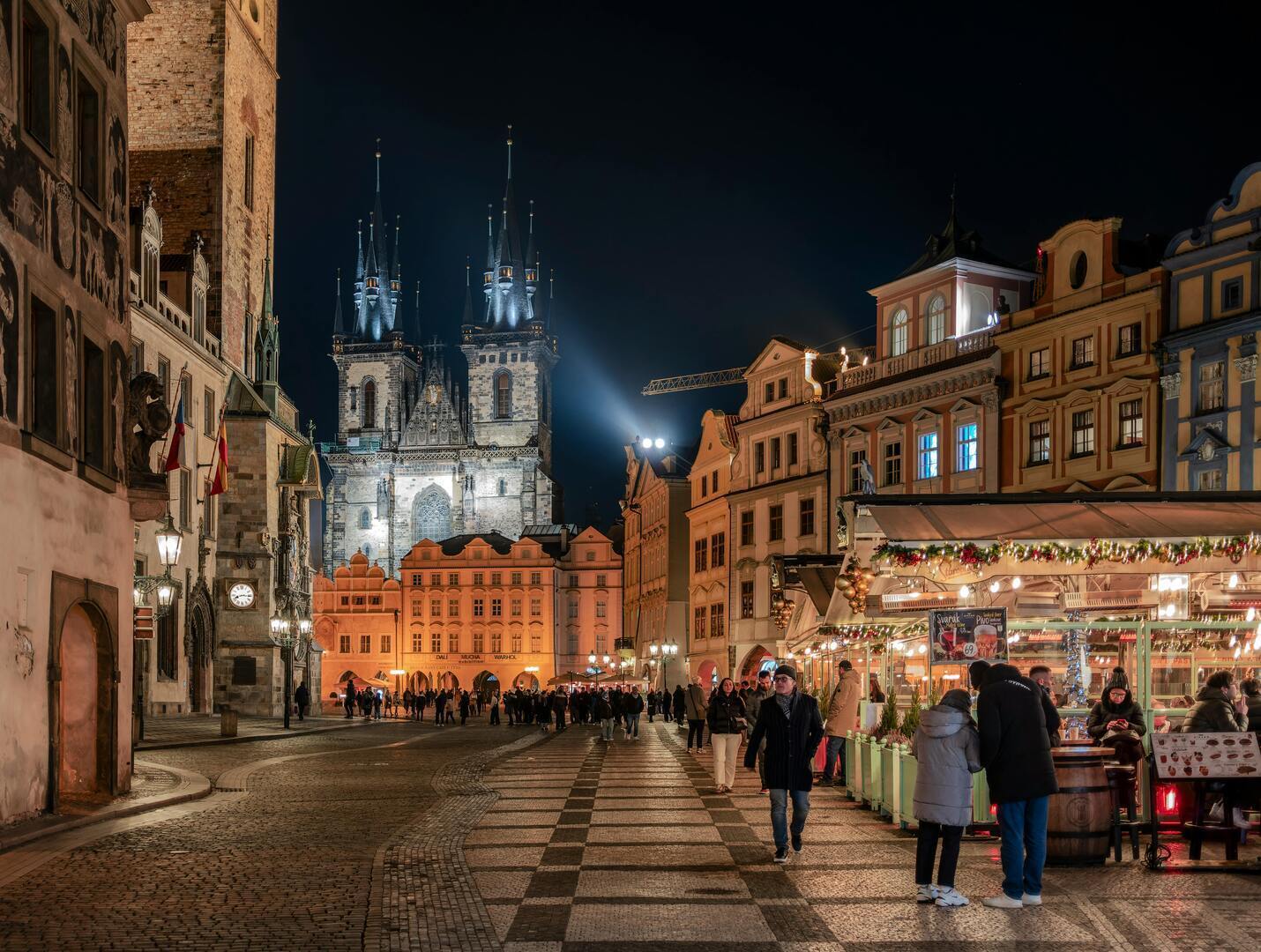 Prague's Old Town Square illuminated for Christmas