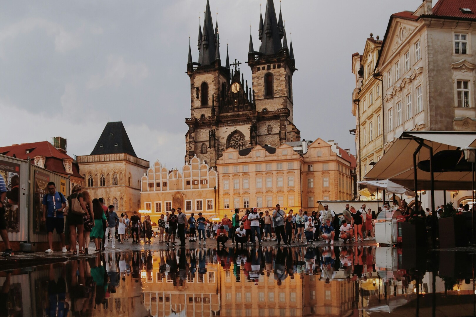 Spring Easter stalls along Prague Wenceslas Square