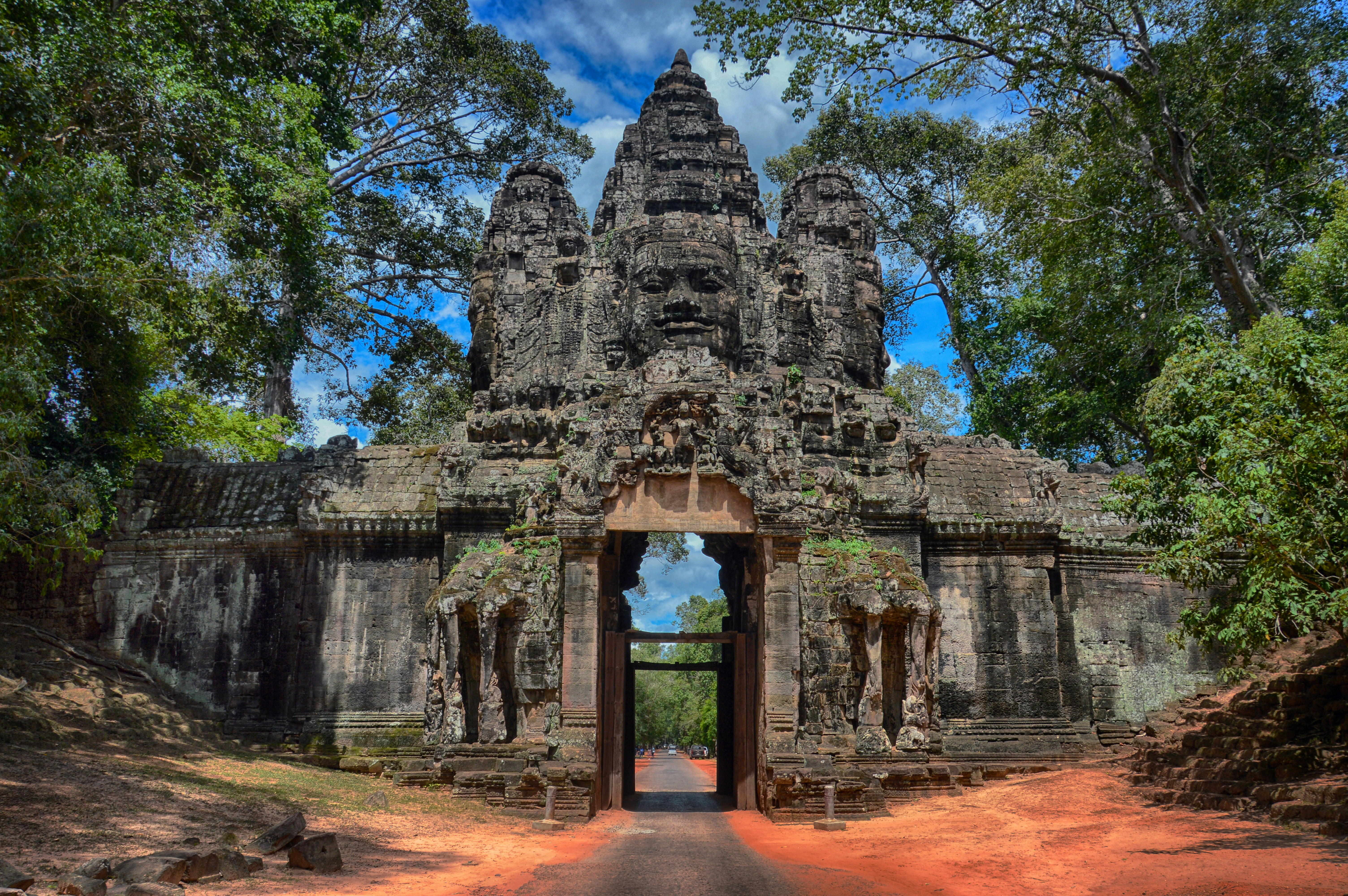 The face towers of the South Gate of Angkor Thom, Siem Reap